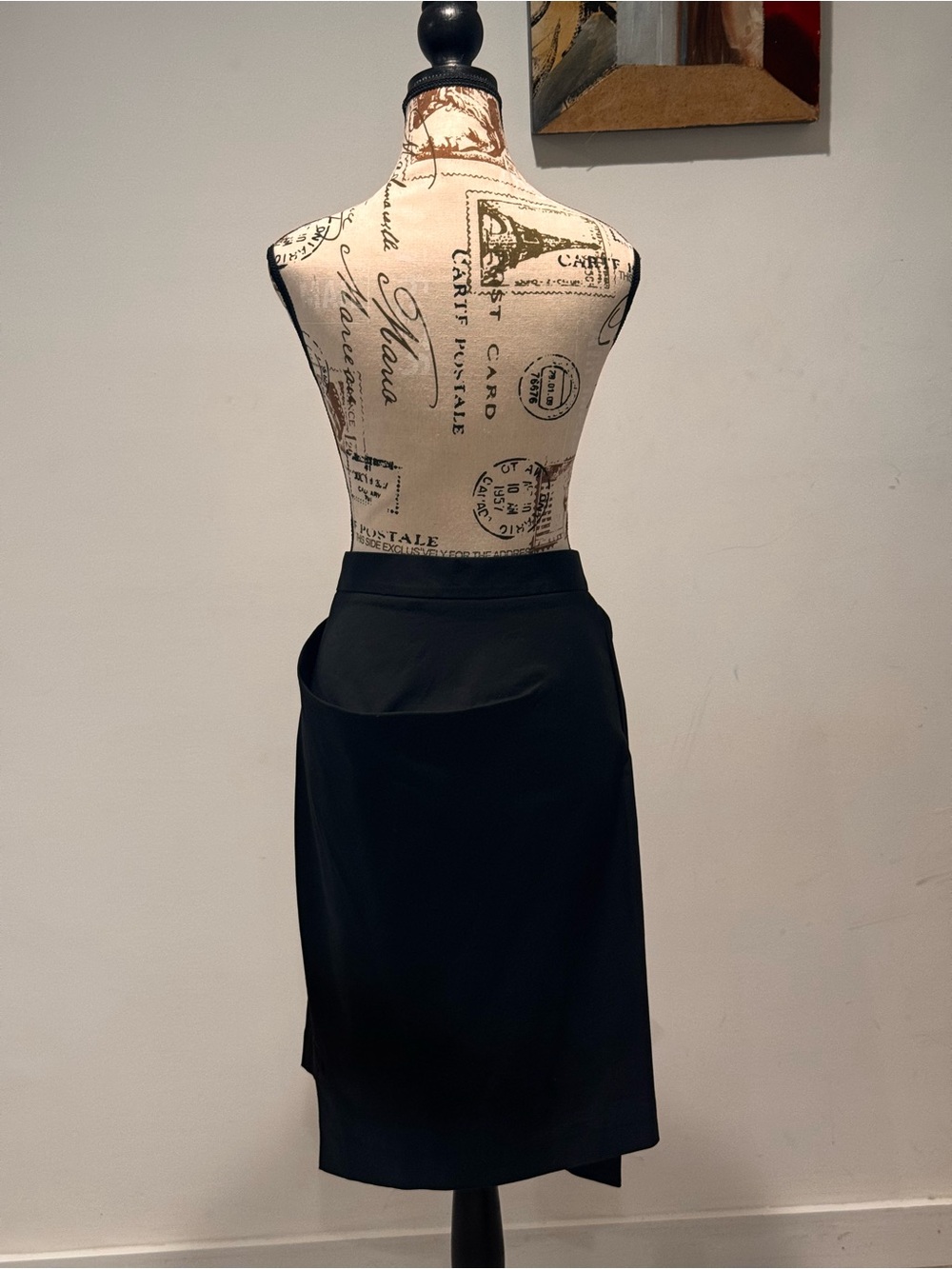 Vivienne Westwood Black Draped-Front Midi Skirt
